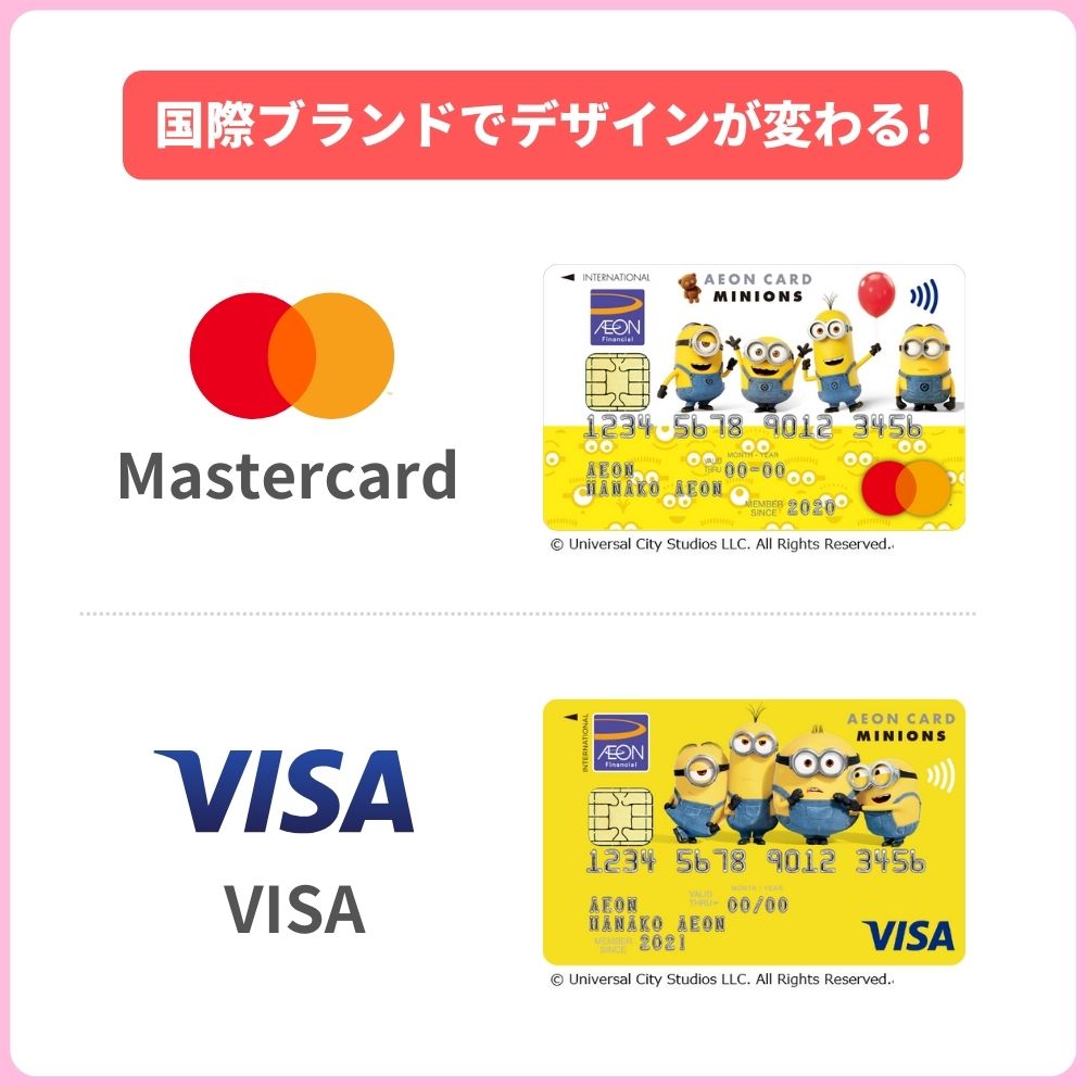 イオンカード(ミニオンズ)の国際ブランドはVISAとMasterCardのみ